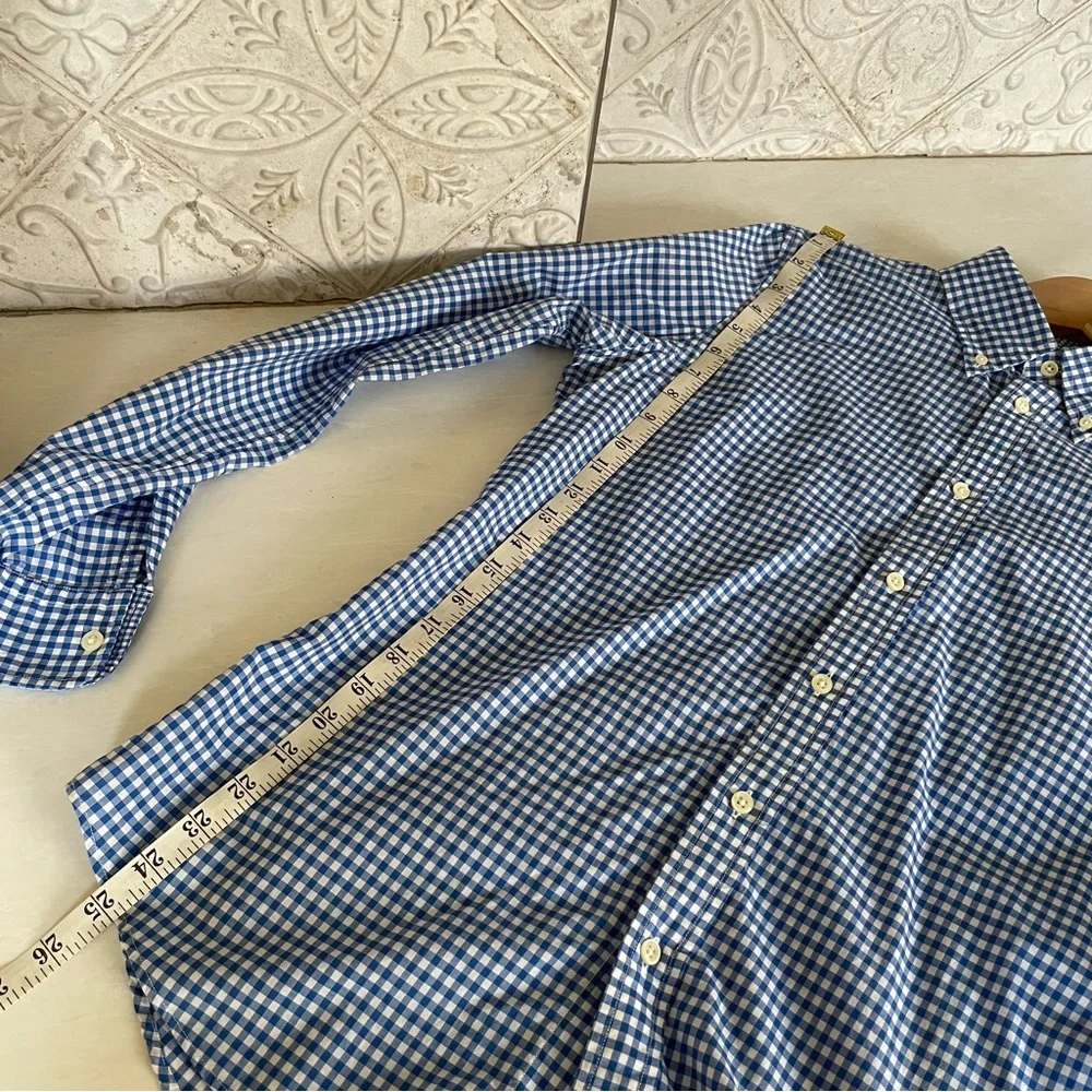 Ralph Lauren - Women’s Custom Fit size 12- Blue Gingham Button Up - Picture 9 of 10